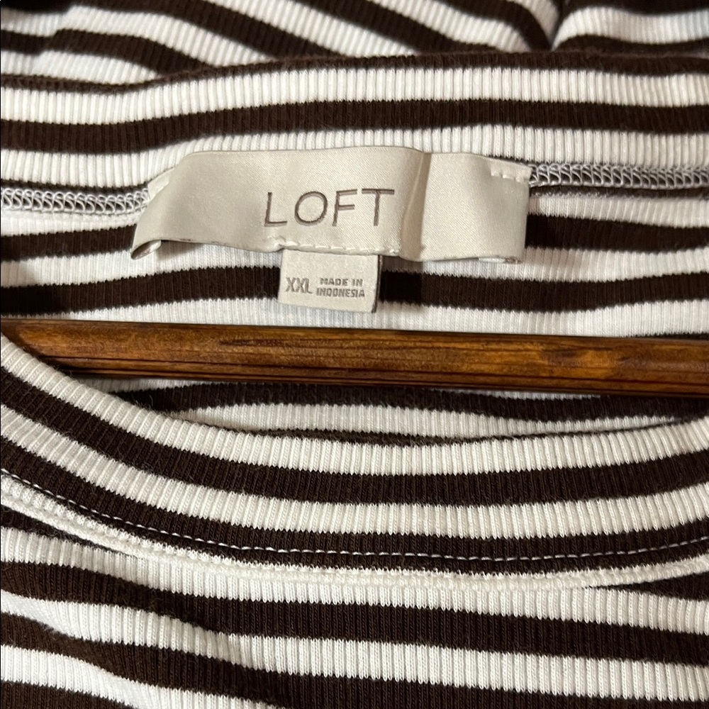 LOFT Black and White Striped Dress, Size XXL.